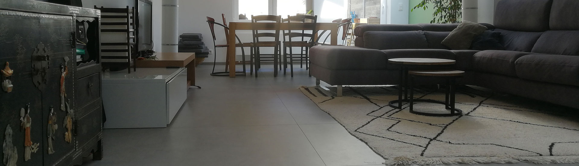 carrelage sol living beton cire
